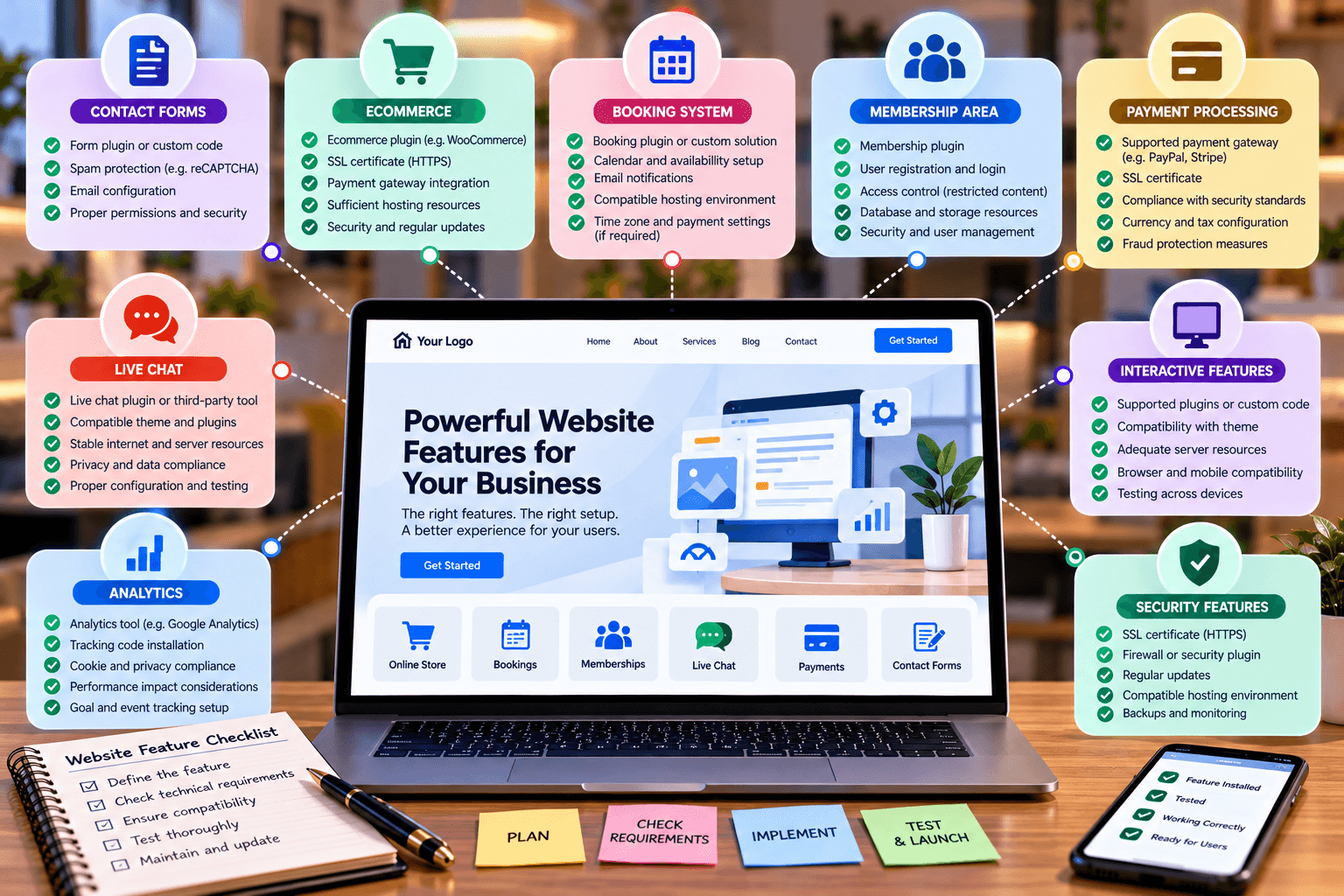 Website Features Planning Infographic