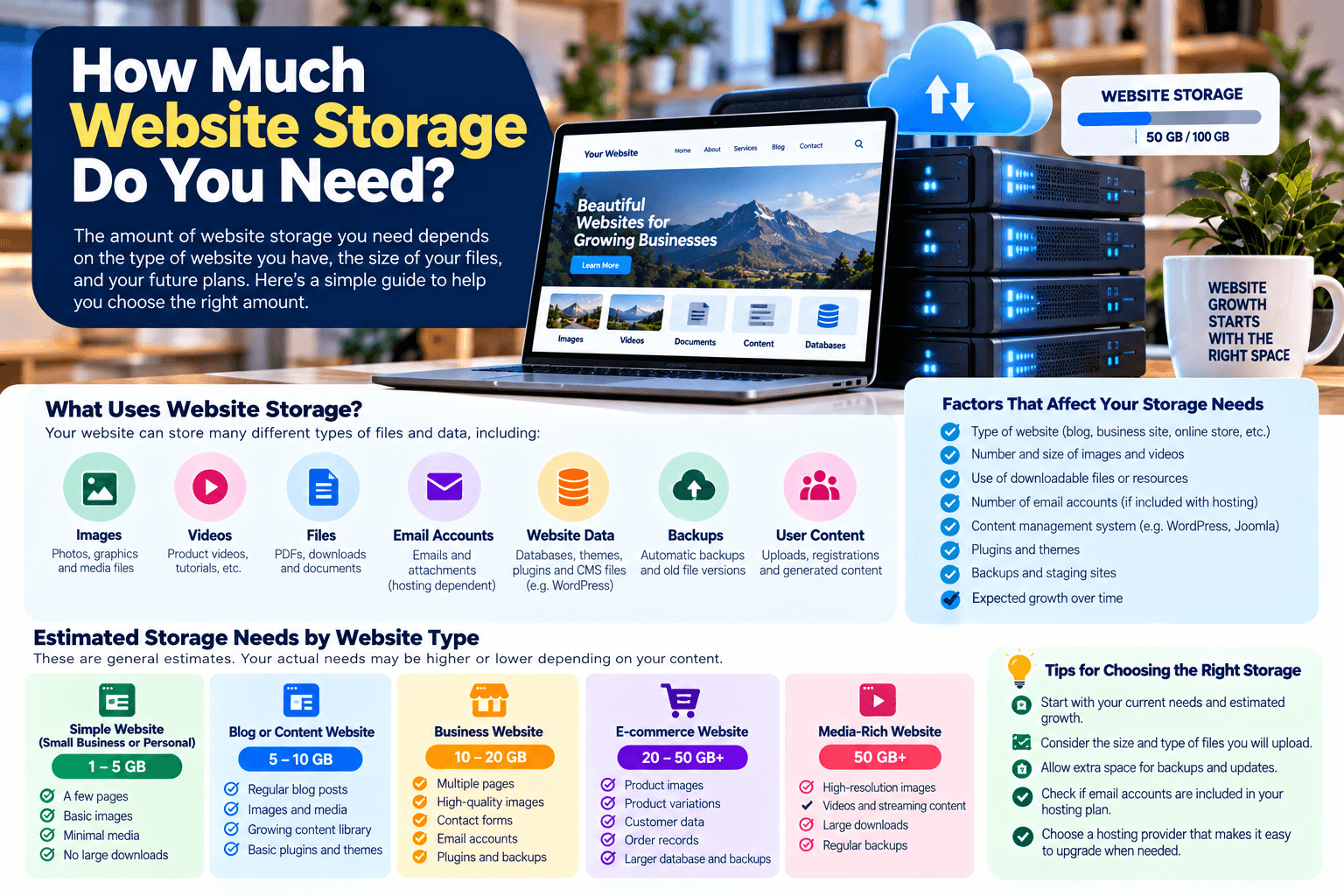 Website Storage Guide Infographic