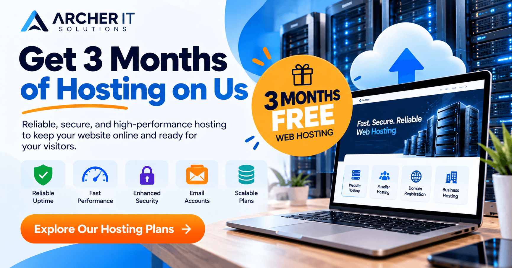 Three Months Free Web Hosting Banner