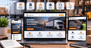 Modern Logistics Website Device Mockup