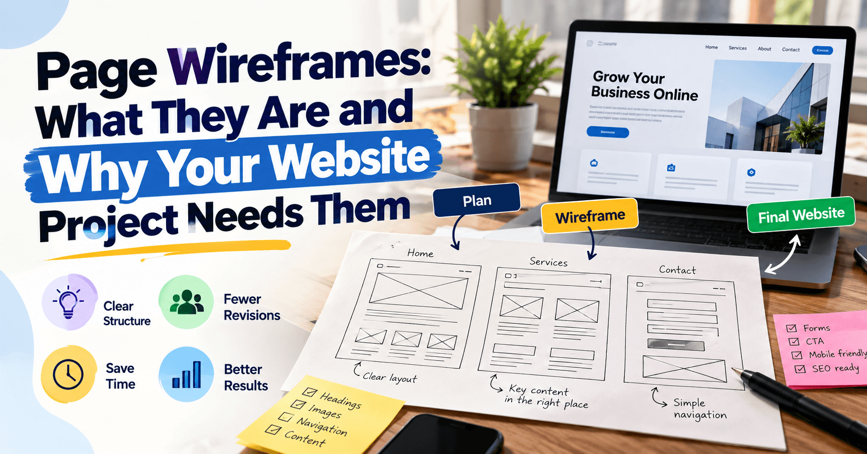 Page wireframes
