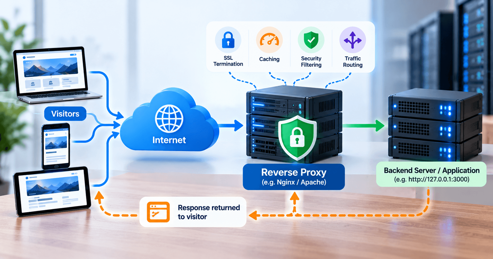 Reverse Proxy Architecture Infographic